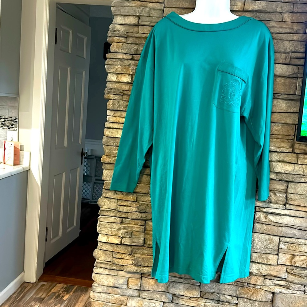 Victoria's Secret Vintage Gold Label Nightshirt Embroidered Pocket Small NWT